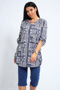 Костюм двойка женский 01052 кулирка (р-ры: 48-60) синий