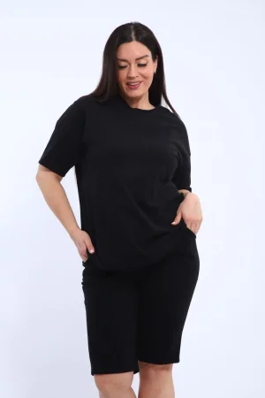 Костюм двойка женский КШЖ0023 кулирка (р-ры: XXL-7XL) черный