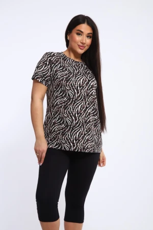 Костюм двойка женский КБЖЖ0050Д1 вискоза-кулирка (р-ры: XXL-7XL) коричневый