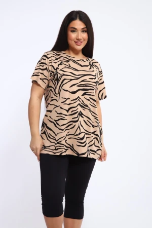 Костюм двойка женский КБЖЖ0050Д1 вискоза-кулирка (р-ры: XXL-7XL) капучино