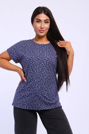 Футболка женская ФЖ0062 кулирка (р-ры: L-11XL) синий