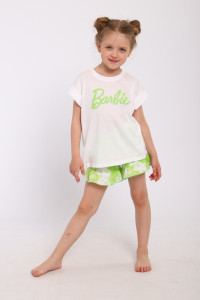 Пижама детская МЛШ "Barbie" кулирка (р-ры: 104-140) салатовый