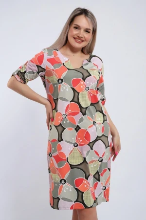 Платье женское 753 "LetoLove" кулирка (р-ры: 46-60) зеленый