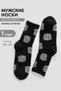 Носки мужские "Драматик кот" - упаковка 1 пара черный