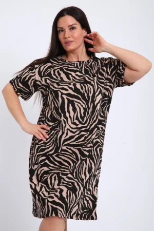 Платье женское П-00464 кулирка (р-ры: 42-60) черный-коричневый
