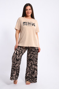 Костюм двойка женский КД-00300 кулирка (р-ры: 42-60) кофейный