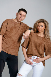 Футболка унисекс 867 кулирка (р-ры: 44-58) кэмел