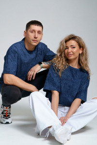 Футболка унисекс 867 кулирка (р-ры: 44-58) синий