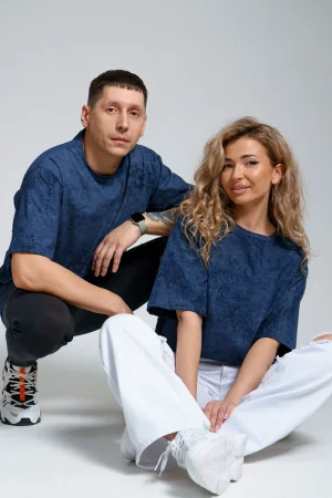 Футболка унисекс 867 кулирка (р-ры: 44-58) синий