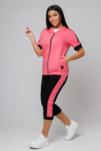 Костюм двойка женский №2152/1 трикотаж (р-ры: 48-58) коралловый