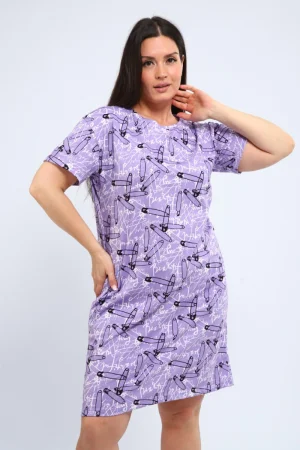 Платье женское П-00464 кулирка (р-ры: 42-60) светло-сиреневый