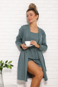 Костюм тройка женский №1055 кулирка (р-ры: 46-54) хаки
