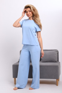 Костюм двойка женский №26006 кулирка (р-ры: 44-58) голубой