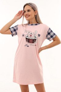 Сорочка женская №21584 кулирка (р-ры: 42-52) розовый