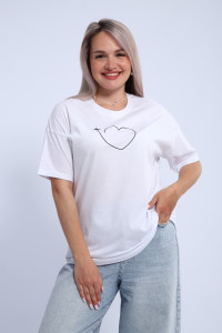 Футболка женская ФЖ0062А кулирка (р-ры: L-7XL) белый