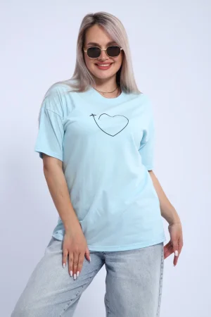 Футболка женская ФЖ0062А кулирка (р-ры: L-7XL) голубой