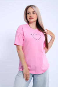 Футболка женская ФЖ0062А кулирка (р-ры: L-7XL) светло-розовый