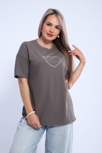 Футболка женская ФЖ0062А кулирка (р-ры: L-7XL) серый