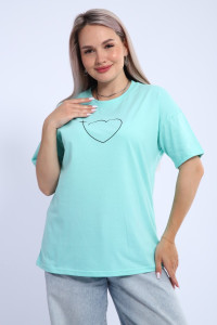 Футболка женская ФЖ0062А кулирка (р-ры: L-7XL) ментоловый