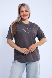 Футболка женская ФЖ0062А кулирка (р-ры: L-7XL) антрацитовый