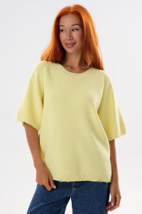 Футболка женская "Вязаная Ж" вязаное полотно (р-ры: XL-XXL) желтый