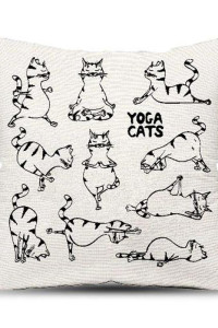Подушка декоративная с фотопечатью "Yoga cats" (последний размер) 40х40