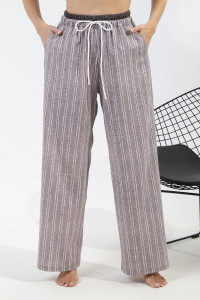 Брюки женские "Полоса-1" кулирка (последний размер) бежевый 50