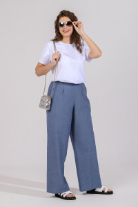 Брюки женские "Тимьян-2" плательная ткань (последний размер) синий 56