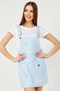 Сарафан женский с футболкой №60146 джинс (р-ры: 40-46) голубой