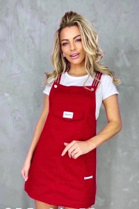 Сарафан женский с футболкой №60146 джинс (р-ры: 40-46) бордовый