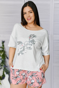 Костюм двойка женский №24731 кулирка (р-ры: 44-54) розовый