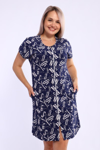 Халат женский 01053 кулирка (р-ры: 46-60) синий