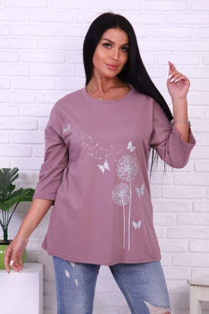 Туника женская №4489 кулирка (р-ры: 46-68) какао