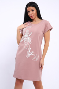 Туника женская №82086 кулирка (р-ры: 48-58) сухая роза