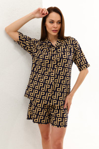 Костюм двойка женский №21601 кулирка (р-ры: 44-56) орнамент