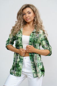 Рубашка женская №53016 кулирка (р-ры: 46-60) зеленый