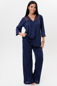 Пижама женская 2102/3 вискоза (последний размер) синий 50,52,54,58