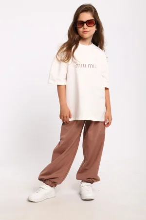 Костюм двойка детский МЛШ "Miu-Miu" футер 2-х нитка пенье (р-ры: 122-152) коричневый