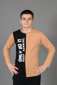 Лонгслив детский №83018 коттон (р-ры: 36-44) бежевый