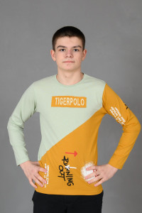 Лонгслив детский №83016 коттон (р-ры: 36-44) ментол