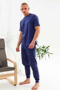 Костюм двойка мужской №21534 кулирка (р-ры: 46-60) синий