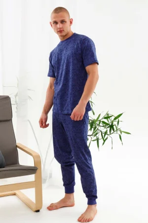 Костюм двойка мужской №21534 кулирка (р-ры: 46-60) синий