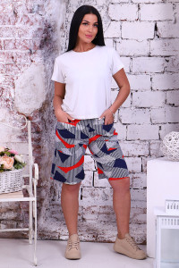 Шорты-бермуды женские №24732 интерлок (последний размер) красный 58