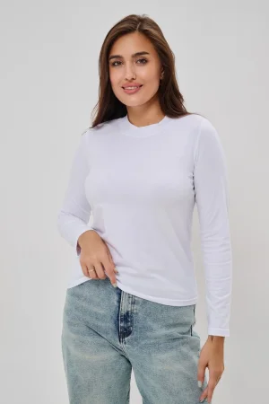 Лонгслив женский №88539 кулирка с лайкрой пенье (р-ры: 42-52) белый