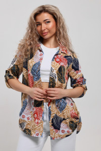 Рубашка женская №53036 кулирка (р-ры: 46-60) голубой