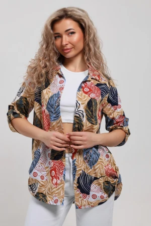 Рубашка женская №53036 кулирка (р-ры: 46-60) голубой
