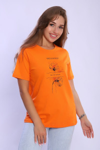 Футболка женская №59171 кулирка (последний размер) оранжевый 48,50,56