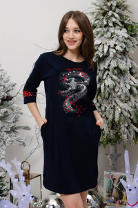 Туника женская №8409 кулирка (последний размер) красная клетка-змея 46,52,56