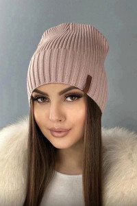 Шапка женская №60153 вязаная бежевый