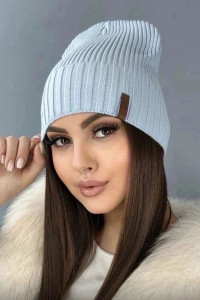 Шапка женская №60153 вязаная голубой
